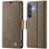 For Samsung Galaxy S25 5G AutSpace A11 Side Buckle MagSafe Magnetic RFID Phone Leather Case(Coffee)