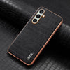 For Samsung Galaxy A36 AZNS Electroplated Frame Crocodile Texture Full Coverage Phone Case(Black)