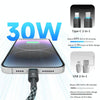 ROMOSS PD100W USB-C / Type-C To 8 Pin & Type-C Fast Charging Cable Transmission Line 1.5m