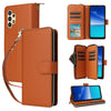 For Samsung Galaxy A13 5G / 4G Nine-card Slots Zipper Wallet Bag Leather Phone Case(Brown)