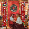 180 x 250 cm Halloween Christmas LED Lights Double Sided Printing Dual-Purpose Couplet Banner(Pumpkin Lantern + Red Santa Claus)