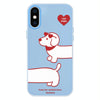 For iPhone X / XS Skin Feeling Jelly TPU Hybrid PC Phone Case(Love Dachshund Blue)