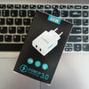 36W Dual Port QC3.0 USB Mobile Phone Charger Dual 18W Output, EU Plug(Black)