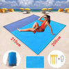 Polyester Waterproof Plaid Cloth Pocket Picnic Mat Outdoor Camping Beach Mat, Size: 2.1 x 2m(Purple + Dark Gray)