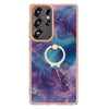For Samsung Galaxy S25 Ultra 5G Electroplating Marble Dual-side IMD Phone Case with Ring(Purple 016)
