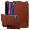 For Samsung Galaxy Tab A9 TPU Leather Back Tablet Case with Wristband(Brown)