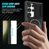 For Samsung Galaxy S24 Ultra 5G Sliding Camshield MagSafe Holder TPU Hybrid PC Phone Case(Black)