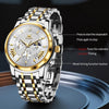 OLEVS 2892 Men Multifunctional Business Waterproof Quartz Watch(White + Gold)