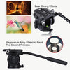 PULUZ Heavy Duty Video Camera Tripod Action Fluid Drag Head with Sliding Plate for DSLR & SLR Cameras, Small Size(Black)