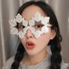 Christmas Weird Glasses Personalized Christmas Hair Clip, Color: Gradient Snowflake