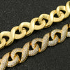 16 Inch Gold Micro-Inlaid Zircon Hipster Large Hip-Hop Necklace Chain