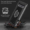 For LG V60 & V60 ThinQ Carbon Fiber Protective Case with 360 Degree Rotating Ring Holder(Black)