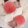 Imitation Rabbit Fur Wrist Sleeves Dual-use Anti-Flooding Sleeves, Size:One Size(Watermelon Red)