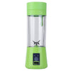 USB Rechargeable Electric Automatic Vegetable Fruit Citrus Orange Juice Maker Cup Mixer Bottle (380ML)(4 Blades Green)