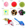 28-Piece Cat Toy Set | Feather Mice, Balls & Sisal Scratcher