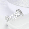 Sterling Silver S925 Temperament Female Ring Cute Claw Mark Platinum Plated Ring