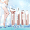 4 In 1  USB Rechargeable Vibrissa Eyebrows Trimmer Body Hair Denuding Machine Set(Rose Gold)