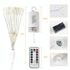 30cm Explosion Ball Fireworks Dimmable Copper Wire LED String Light, 150 LEDs Batteries Box LED Decorative Light with Remote Control(White Light)