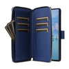 For Samsung Galaxy S22 Ultra 5G Nine-card Slots Zipper Wallet Bag Leather Phone Case(Blue)