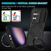 For Samsung Galaxy S24 FE 5G Sliding Camshield MagSafe Holder TPU Hybrid PC Phone Case(Black)