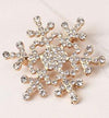 Fashion Water Drill Christmas Snowflake Brooch(Gold)