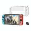 DOBE TNS-1133B Host Protection Kit + Left And Right Handle Crystal Anti-Fall Protection Cover For Switch OLED(Transparent Color)