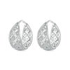 S925 Sterling Silver Platinum Zircon Vintage Lace Pattern Hollow Earrings(BSE1035)