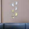 36pcs /Set Acrylic Small Feet Stereo Wall Stickers Home Decoration Soft Mirror(Gold)