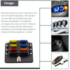1 in 6 Out Fuse Box PC Terminal Block Fuse Holder Kits with LED Warning Indicator for Auto Car Truck Boat