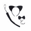 Animal Piece Set Cat Ears Headband Bow Tie Piece Set(Black)