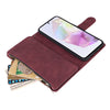 For Samsung Galaxy A26 5G Multifunctional Frosted Zipper Wallet Leather Phone Case(Wine Red)