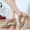 Crystal Hollow Out Peep Toe Wedges Sandals, Size:37(Apricot)