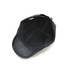 12982 Autumn and Winter Adjustable PU Leather Perforated Peaked Cap, Size:One Size(Black)