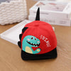 C0306 Spring Cartoon Dinosaur Pattern Baby Peaked Caps Infant Sunhat, Size: 48cm Adjustable(Red)