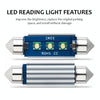 2pcs 39mm IC12V /  2.76W / 0.23A / 300LM 3LEDs SMD Car Reading Lamp Dome Light