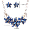 Crystal Enamel Flower Jewelry Sets For Women(Blue)