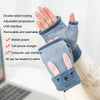 Winter USB Rechargeable Heated Half Palm Adult Gloves, Size: Free Size(Gray)