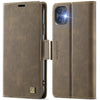 For iPhone 11 AutSpace A11 Side Buckle MagSafe Magnetic RFID Phone Leather Case(Coffee)