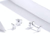 Sterling Silver Butterfly Earrings Fresh Simple and Compact Platinum-plated Girls Earrings