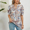 Women V-neck Loose Short-sleeved Printed T-shirt Top, Size: XL(Orange Cashew)