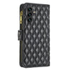 For Samsung Galaxy A56 5G Diamond Lattice Zipper Wallet Leather Flip Phone Case(Black)