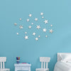 20pcs /Set Acrylic Stars Mirror Stereo Wall Stickers Home Decoration Soft Mirror(Silver)