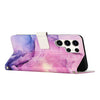 For Samsung Galaxy S24 Ultra 5G Painted Marble Pattern Leather Phone Case(Purple)