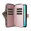 For Samsung Galaxy A06 Nine-card Slots Zipper Wallet Bag Leather Phone Case(Rose Gold)