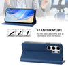 For Samsung Galaxy S23 Ultra 5G RC01 Dual-Folded Magnetic Suction RFID Leather Phone Case(Dark Blue)