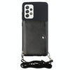 For Samsung Galaxy A53 5G Crossbody Lanyard Wallet Card Bag Phone Case(Black)