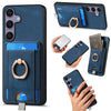 For Samsung Galaxy S25 5G Retro Splitable Magnetic Card Bag Leather Phone Case(Blue)