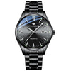 FNGEEN 2111 Men Simple Luminous Calendar Quartz Watch(Black Steel Black Surface)