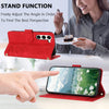 For Samsung Galaxy S23 5G Tulips Embossed Leather Phone Case with Lanyard(Red)