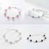 925 Sterling Silver Bracelet Women Crystal Bracelet Natural Beads Double-Layers Jewelry, Style:Strawberry Crystal